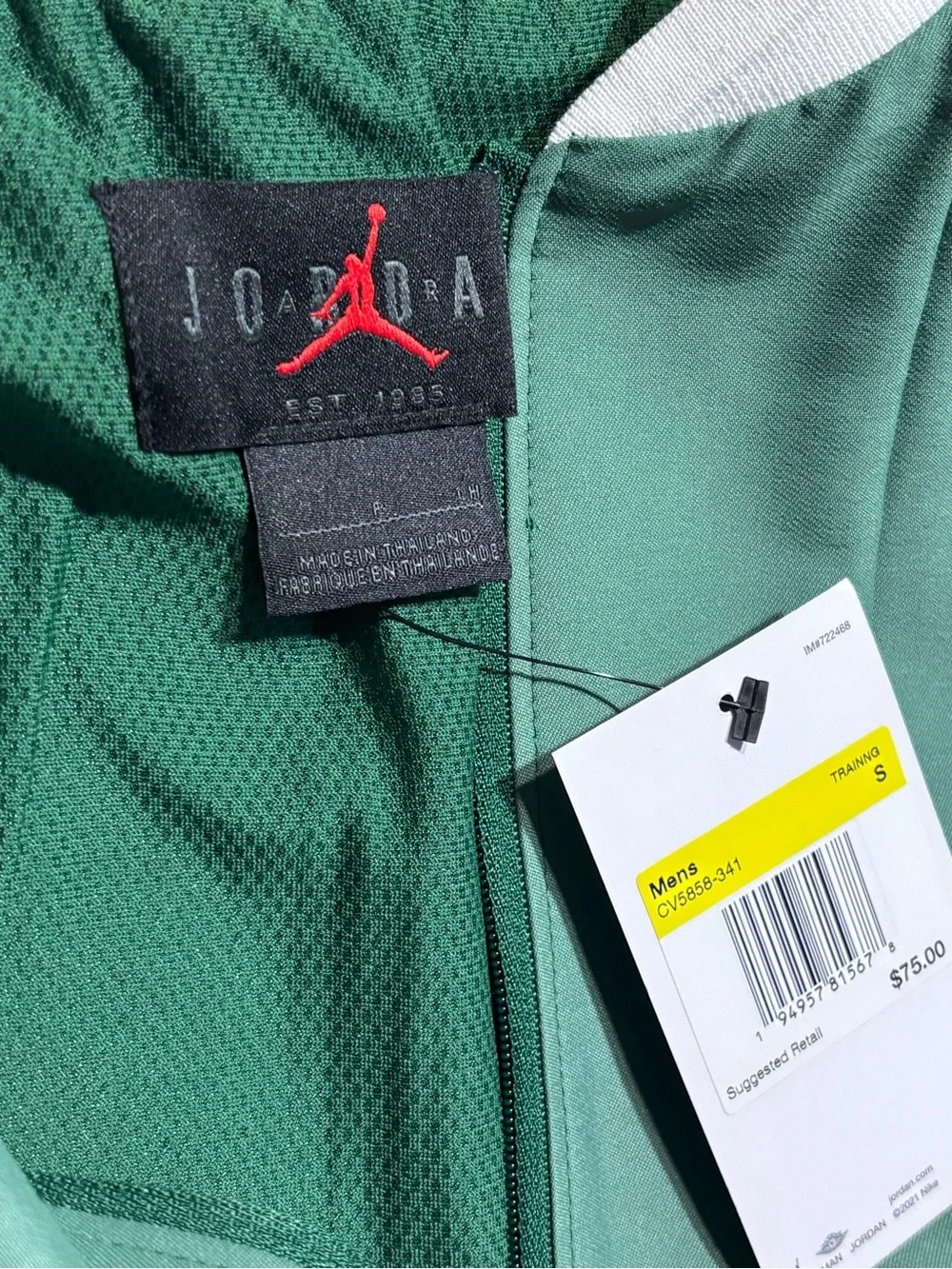 Jordan Team Lightweight pullover Jacket DARK Green W Pockets Men’s Sz S New